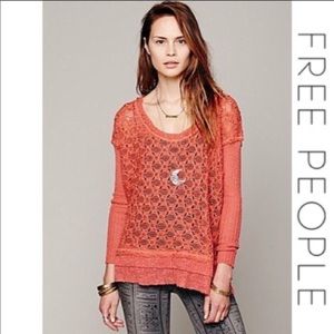 FREE PEOPLE “Windows To My Soul” Crochet Sweater
